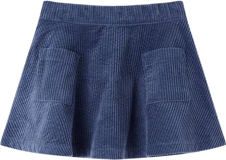 Immagine prodotto VidaXL Gonna per bambini con tasche in velluto a coste blu navy 116,Materiale: 100 (116)