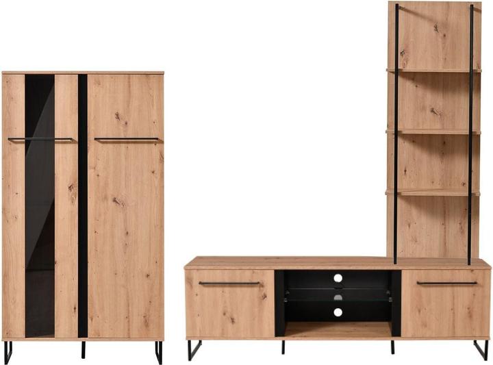 Produktbild Homestyle4u Wohnwand Wohnzimmer-Set Industrial Style (100 x 100 x 100 cm)