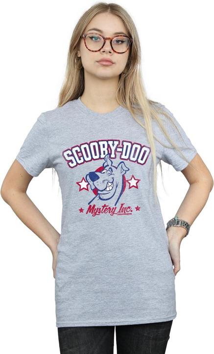 Actual product image Scooby Doo Womens/Ladies Collegiate Mystery Inc Cotton Boyfriend T-Shirt (4XL)