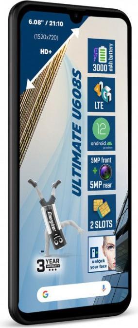 Image du produit Energizer Ultimate U608S Smartphone - Smartphone 2 Go de RAM 32 Go 6,08 pouces 4G Dual Sim EU (Noir) (32 Go, Noir, 6.09", Double SIM, 5 Mpx, 4G)