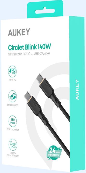 Image du produit Aukey USB C – USB C (1.80 m, USB 2.0)