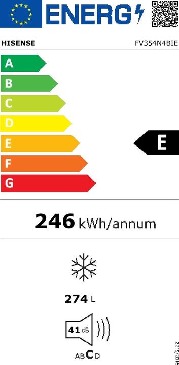 Label énergétique Hisense FV354N4BIE Congélateur indépendant (Autonome, 274 l)
