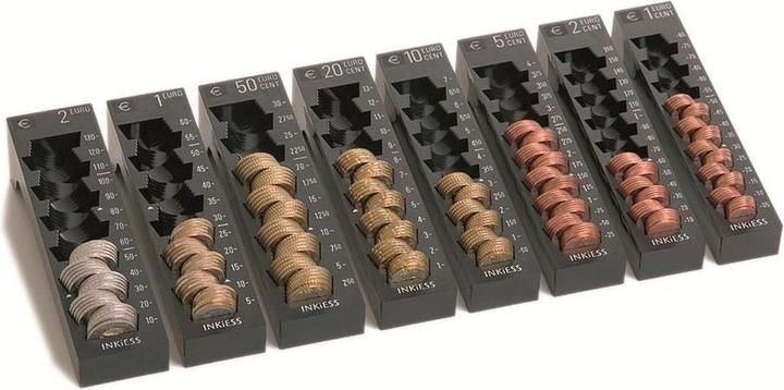 Actual product image Inkiess Single coin box set of 8 Rekord single coin box Euro black