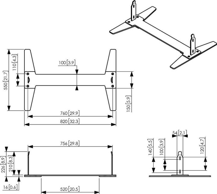 Actual product image Vogels PFF 2055 Floor plate for Samsung OM55N-D, 820 mm, 550 mm, 225 mm