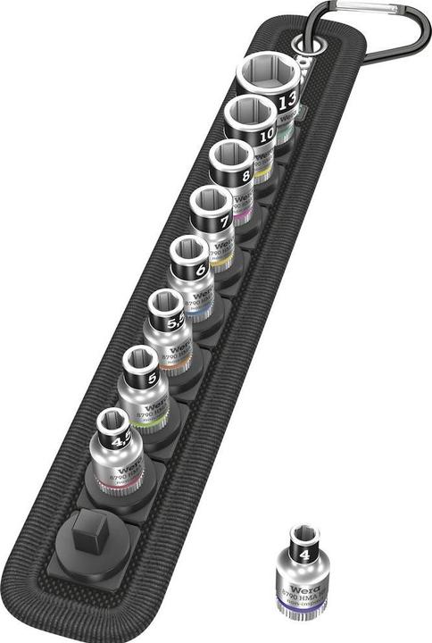 Produktbild Wera Belt A 1 Zyklop Steckschlüsseleinsatz-Satz (13 mm, 6 mm, 5 mm, 8 mm, 7 mm, 4 mm, 11 mm, 12 mm, 10  mm, 9 mm)