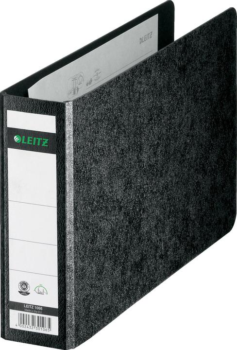 Produktbild Leitz Hartpappe-Ordner, 180 Grad, DIN A5 quer, 56 mm,schwarz Einband aus Hartpappe, mit aufgeklebtem (A5, 56 mm, 1 Stück)