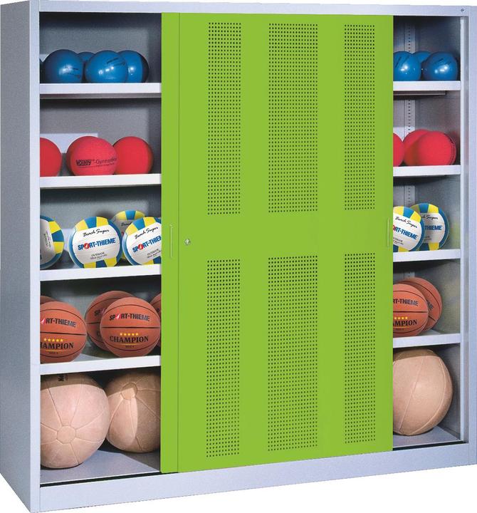 Produktbild C+P Ballschrank (HxBxT: 195x190x60 cm, mit Lochblech-Schiebetüren, Typ 4)