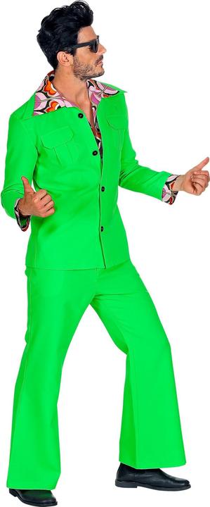 Image du produit Widmann Costume style disco des années 70 avec chemise et pantalon Vert (M)