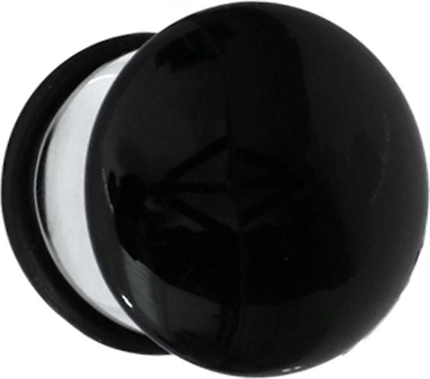 Produktbild Star Piercing Flared Plug schwarz aus Glas mit O-Ring (ohne Messing, Glas)