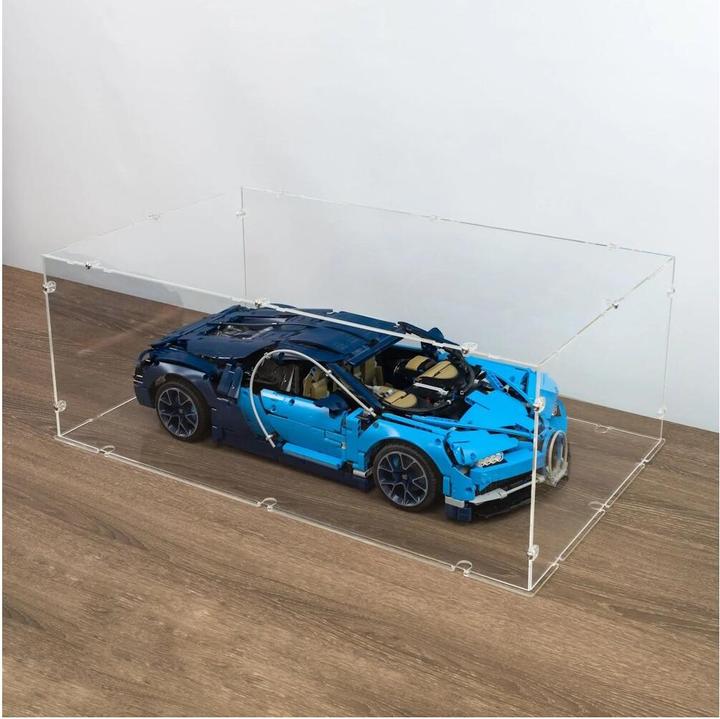 iDisplayit Présentoir en acrylique XL pour LEGO® 42083 Bugatti Chiron (avec fond transparent, empilable)