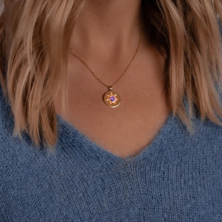 Produktbild Glanzstücke München Damen Sonne Sterling Silber Amethyst gelbgold 40,0 cm Basiskette + 5,0 cm Verlängerung - 11784 (Sterling Silber, 40 - 45 cm)