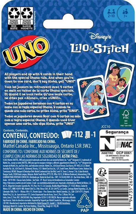 Actual product image Mattel Games UNO Lilo & Stich (German)