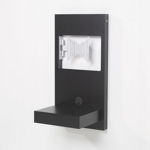 Image du produit Gisan Support TV mural, jusqu'à 37" et 20kg, tiroir avec fermeture douce, noir (Mur, 37", 20 kg)