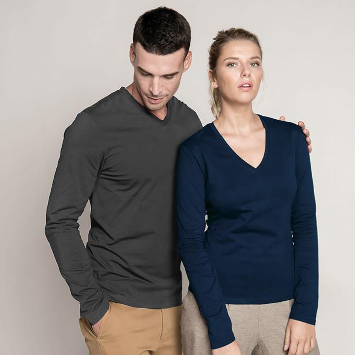 Produktbild Kariban TShirt Slim Fit Langarm VAusschnitt (XL)