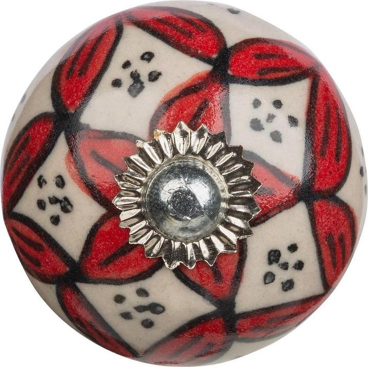 Actual product image Tranquillo Furniture handle handmade, Ø 4 cm, Multicolor/Silver