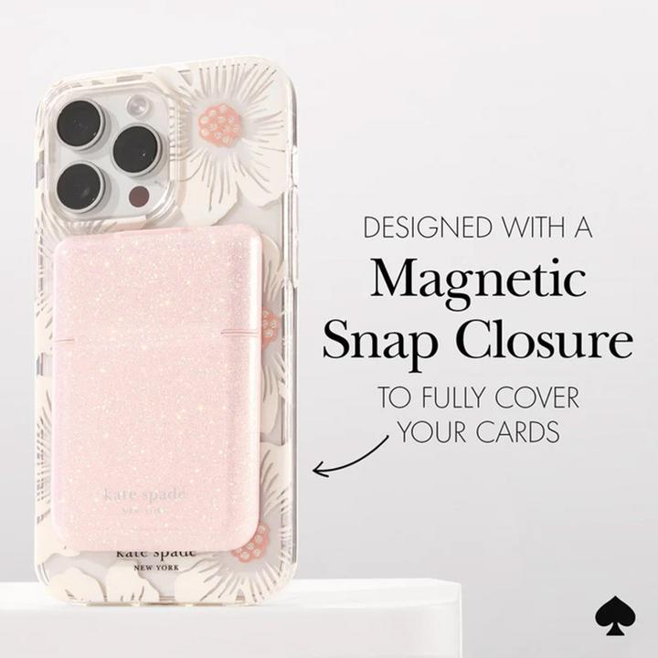 Produktbild Kate Spade MagSafe Flip Wallet – Magnetische Geldbörse (That Sparkle Pink)