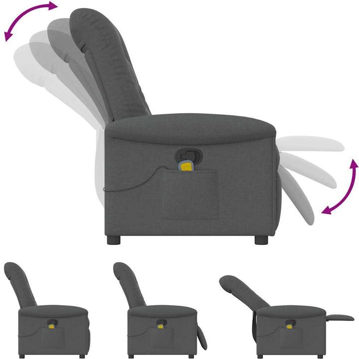 Actual product image VidaXL Massage chair electric dark grey fabric