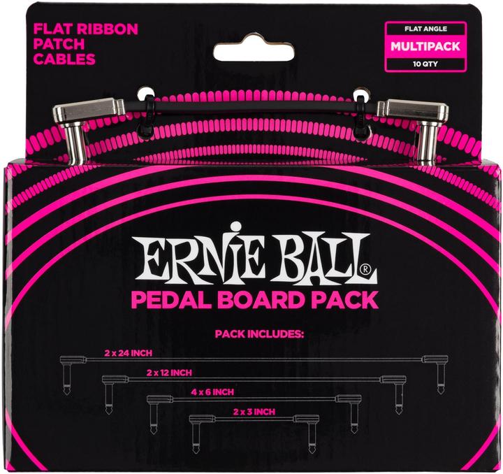 Actual product image Ernie Ball Ball 6224 Flat Ribbon Patch Cables Pedal Board Pack (various lengtes) (0.69 m)
