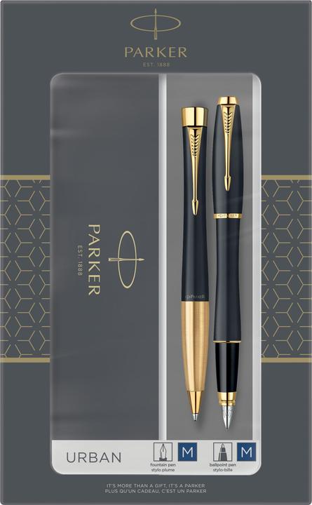 Parker Set - Penna stilografica + biro Urban Black GT - 2093381 (Oro, Nero, 2 x)