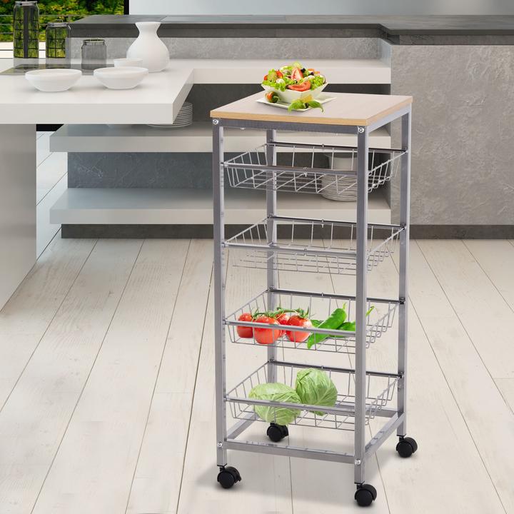 Image du produit Homcom Chariot de cuisine