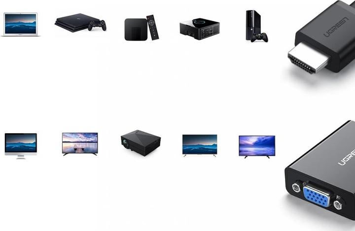 Actual product image Ugreen HDMI to VGA Adapter Converter with Audio Support 1080P (HDMI, 16 cm)