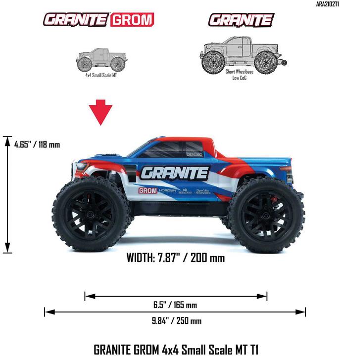 Produktbild Arrma Granite Grom Mega 380 4X4 inkl. Akku u. Lader (RTR Ready-to-Run)