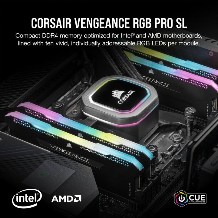 Immagine prodotto Corsair Vengeance RGB Pro SL (2 x 32GB, 3200 MHz, DDR4-RAM, DIMM)