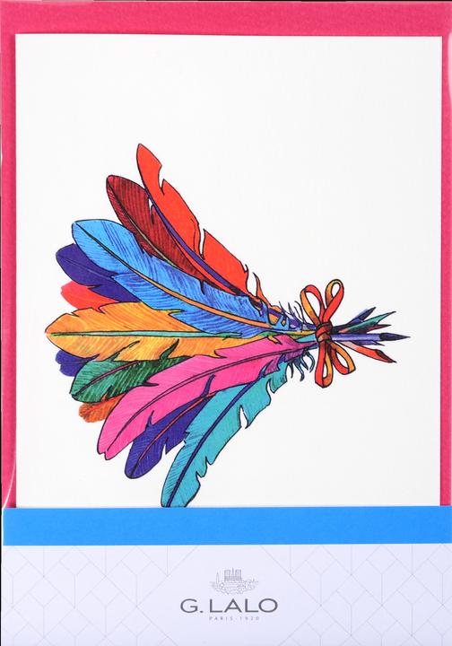 Image du produit G. Lalo CARTE DOUBLE + ENVELOPPE C6 ENCRE&PLUME, SOUS SACHET - Bouquet de plumes (1 pcs)