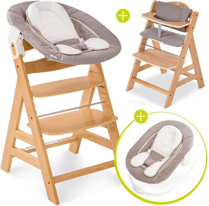 Produktbild Hauck Hochstühle Alpha Plus Natur Newborn Set - 4-tlg. Hochstuhl + (Hochstuhl)