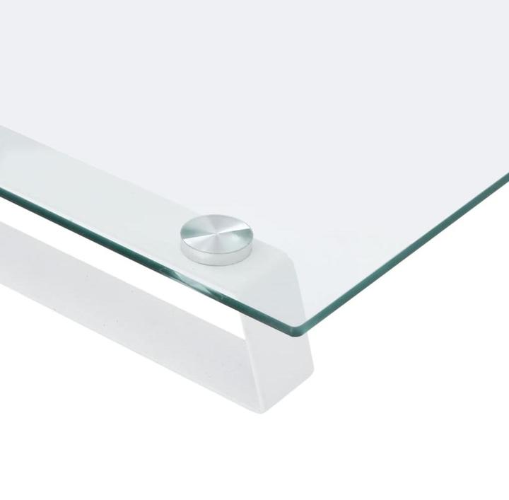 Actual product image VidaXL Monitor stand white 100x20x8 cm tempered glass and