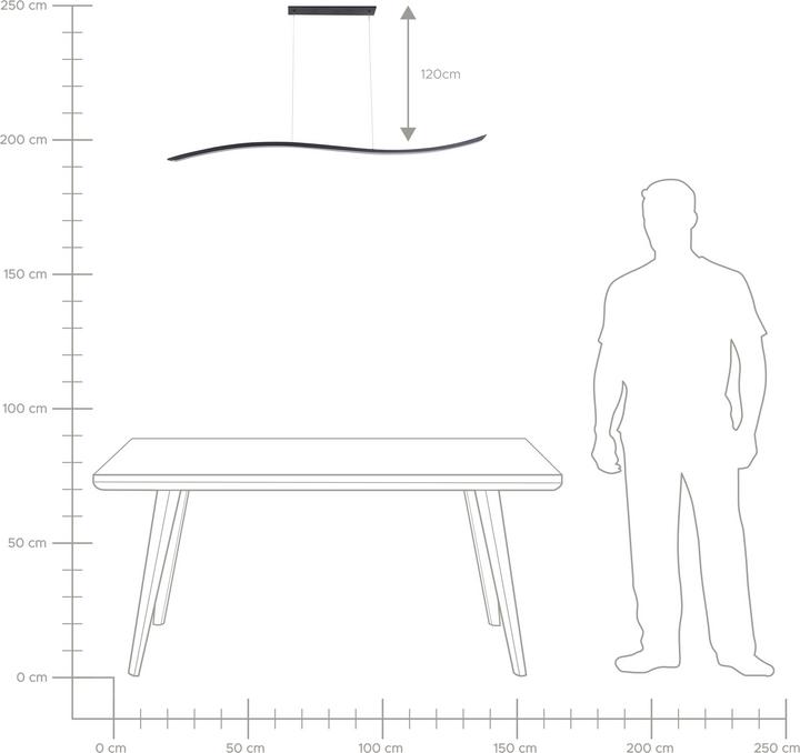 Immagine prodotto Beliani Lampada a sospensione LED nera a forma di onda CALAO (1250 lm)
