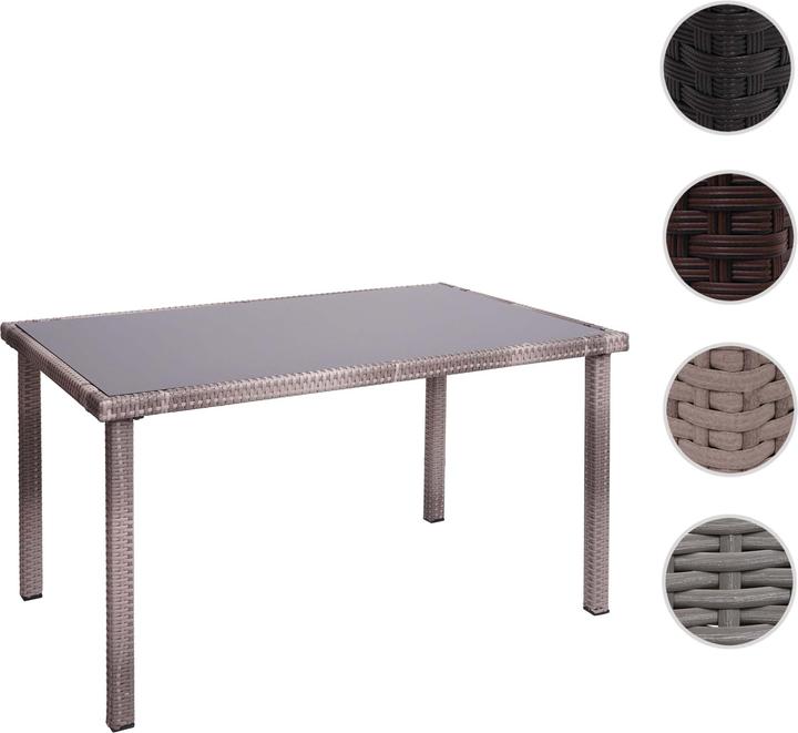 Produktbild Swisshandel24 Poly-Rattan Tisch, Gartentisch Balkontisch, 120x75cm - grau (120 cm)