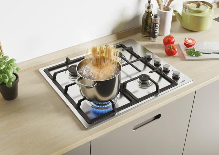 Productafbeelding Candy CHG6LX Roestvrij Staal Inbouw 60 cm Gas 4 Kookplaat(en)