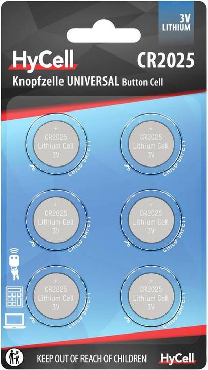 Immagine prodotto HyCell Cella a bottone (6 pz., CR2025, 140 mAh)
