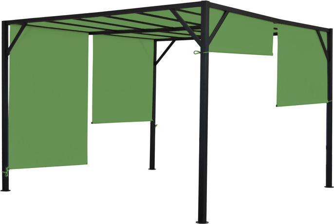 Actual product image Swisshandel24 Pergola Baia, garden pavilion terrace roofing, sturdy 6cm steel frame + sliding roof green (305 cm, 405 cm)