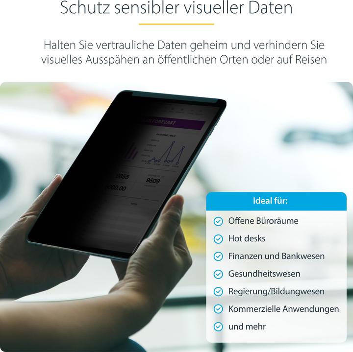 Produktbild StarTech com 4-Wege Blickschutz für 11-Zoll iPad Pro, für Hoch- und Querformat, Touch-fähig, +/- 30 (25 Stück)