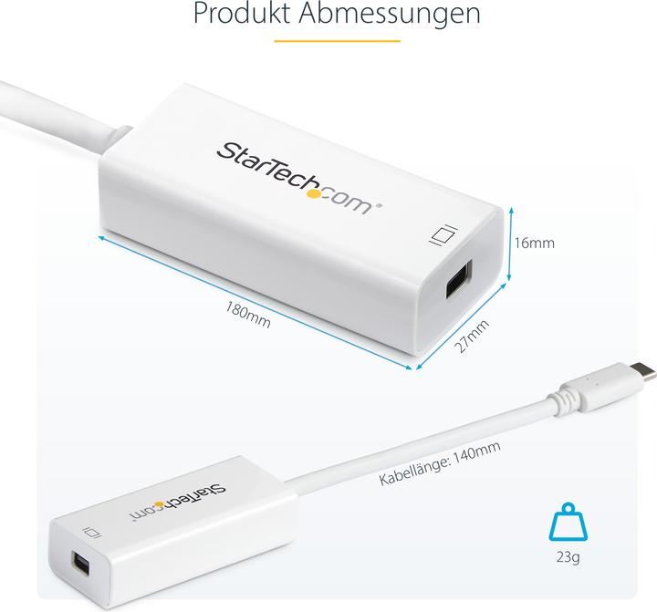 Immagine prodotto StarTech USB-C zu Mini DisplayPort (Mini DP, 6 cm)