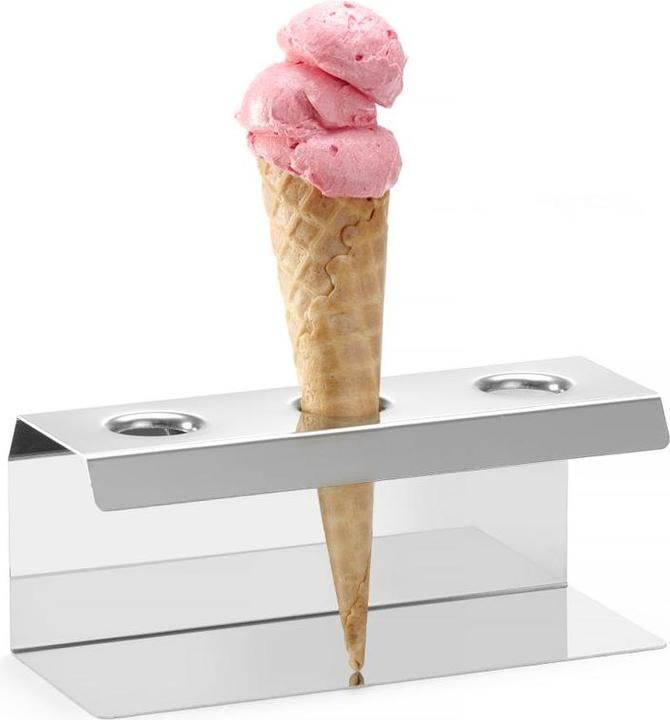 Actual product image Hendi Ice cream cone stand stainless steel holes