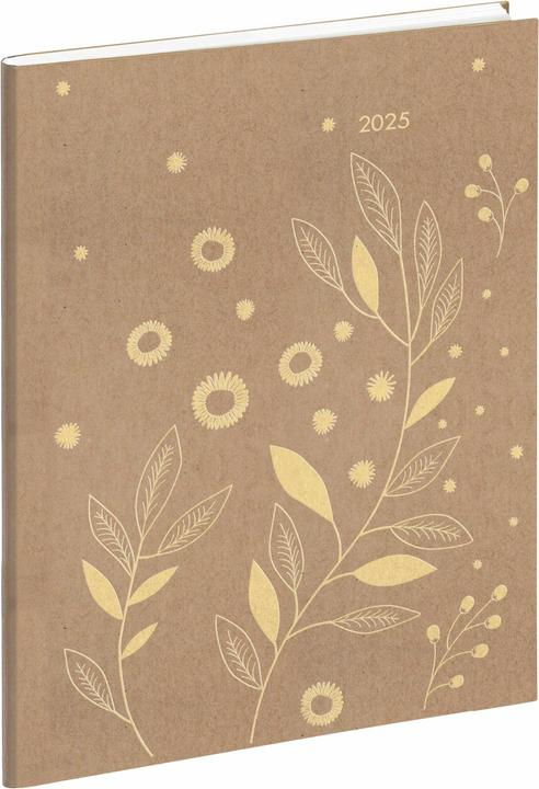 Produktbild Quo Vadis Buchkalender Eurotime 18 15x17cm Kraft Pflanze 2024 (Englisch, Niederländisch)