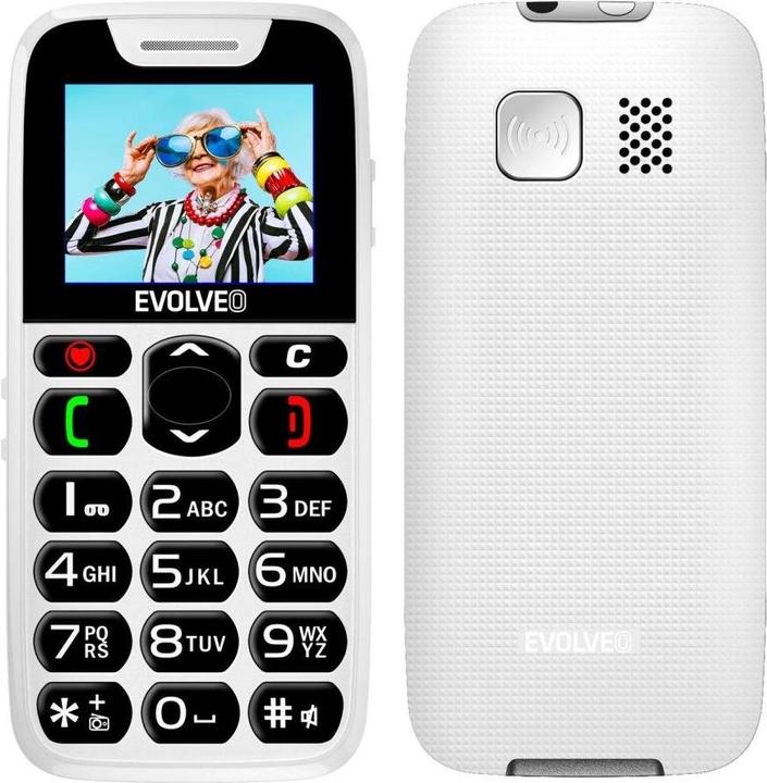 Actual product image Evolveo EasyPhone, mobilní telefon pro seniory s nabíjecím stojánkem, bílá (2G)