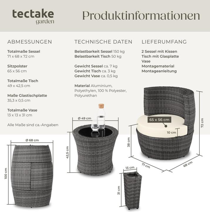 Actual product image tectake Rattan seating group Nice