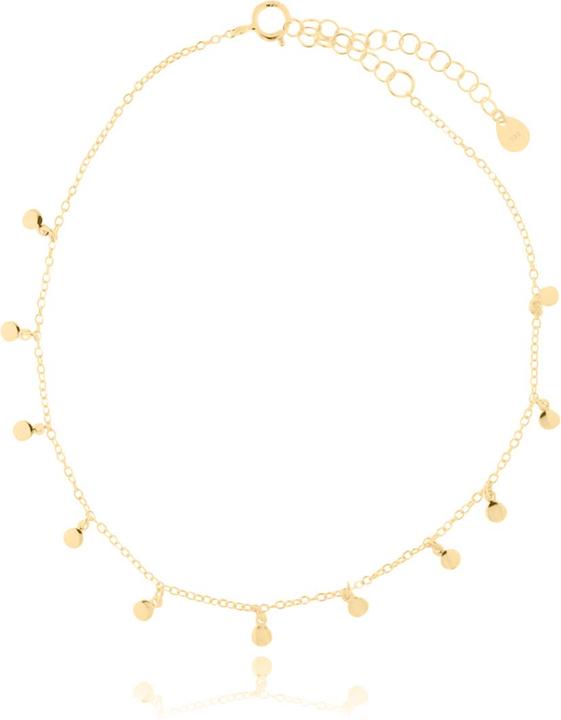 Leyda Fusskette Plaquette (Silber 925, vergoldet 750 / 18 K Gold, 25.50 cm)