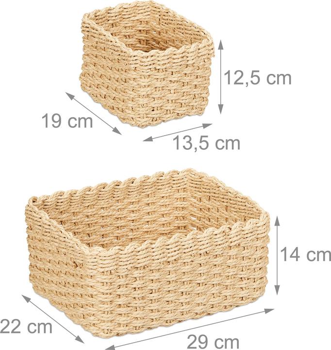 Produktbild Relaxdays 3-tlg. Aufbewahrungskorb-Set (1 x, 29 x 22 x 14 cm)