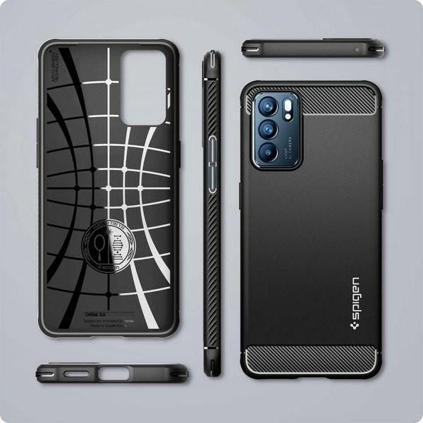Produktbild Spigen RUGGED ARMOR OPPO RENO 6 5G MATTE Black (Oppo Reno 6 5G)