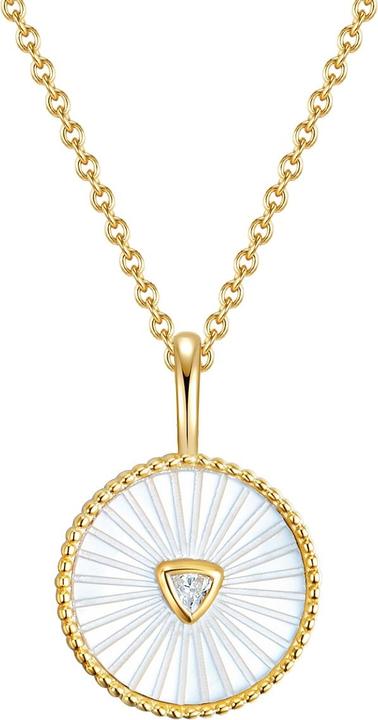 Glanzstücke München Damen Sterling Silber Zirkonia Perlmutt gelbgold 40,0 cm Basiskette + 5,0 cm Verlängerung - 29031 (Sterling Silber, 40 - 45 cm)