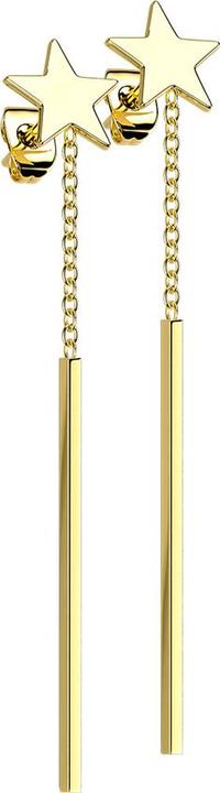 Immagine prodotto Star Piercing Orecchini placcati in oro Ciondolo a stella Collana con barretta (senza ottone, Acciaio chirurgico 316L)