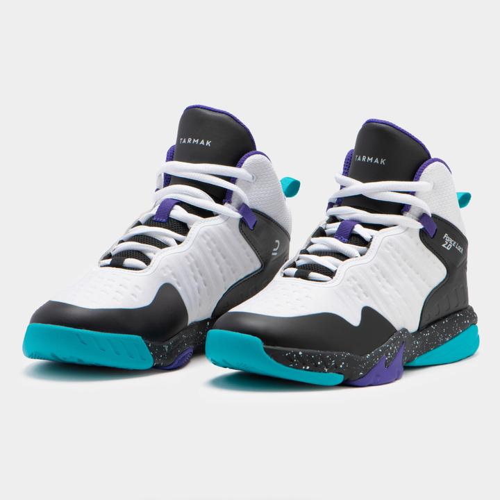 Immagine prodotto Tarmak Scarpe da basket intermedie da bambino SS500H - Bianco/Nero/Viola (35)