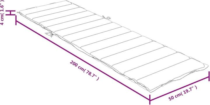 Produktbild VidaXL Sonnenliegen-Auflage Stoff (200 x 50 x 4 cm)