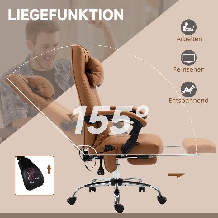 Immagine prodotto Swisshandel24 Sedia da ufficio con funzione massaggio, riscaldamento lombare, 6 punti di massaggio, fino a 120