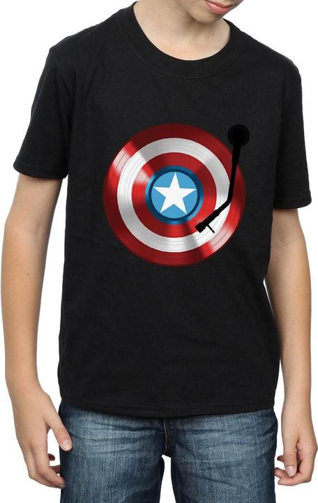 Actual product image Boys Captain America Turntable T-Shirt (140, 146)